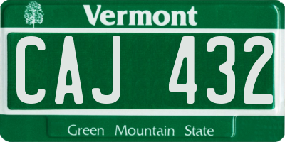 VT license plate CAJ432