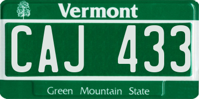 VT license plate CAJ433
