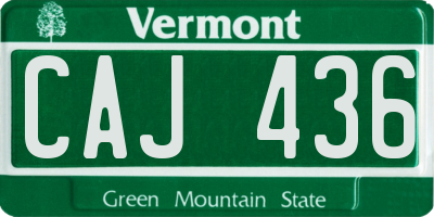 VT license plate CAJ436