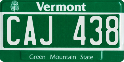 VT license plate CAJ438