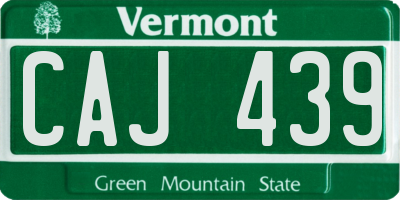 VT license plate CAJ439