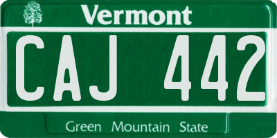 VT license plate CAJ442