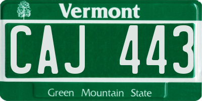 VT license plate CAJ443