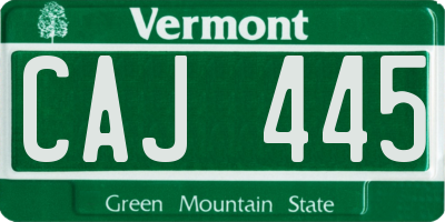 VT license plate CAJ445