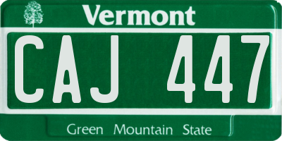 VT license plate CAJ447