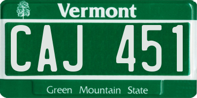 VT license plate CAJ451