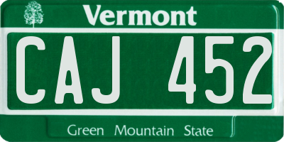 VT license plate CAJ452