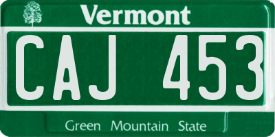 VT license plate CAJ453
