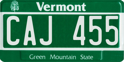 VT license plate CAJ455