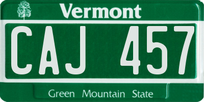 VT license plate CAJ457