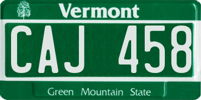 VT license plate CAJ458