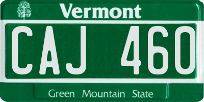 VT license plate CAJ460