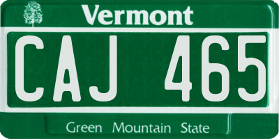 VT license plate CAJ465