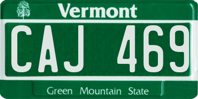VT license plate CAJ469
