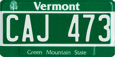 VT license plate CAJ473