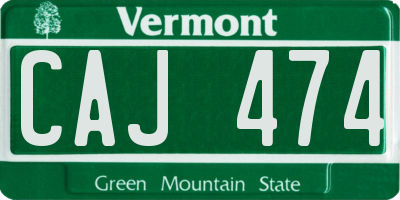 VT license plate CAJ474