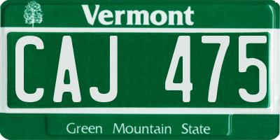 VT license plate CAJ475