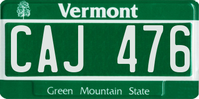 VT license plate CAJ476