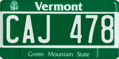VT license plate CAJ478