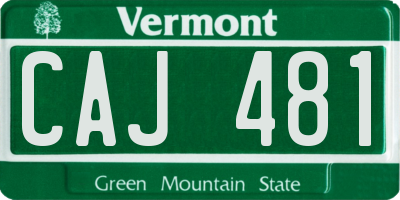 VT license plate CAJ481