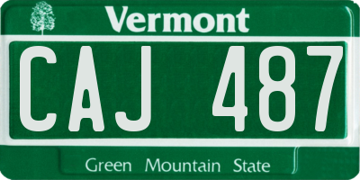VT license plate CAJ487