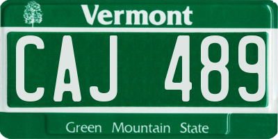 VT license plate CAJ489