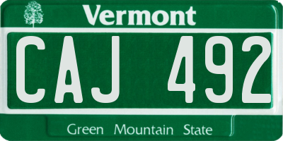 VT license plate CAJ492