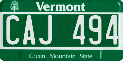 VT license plate CAJ494