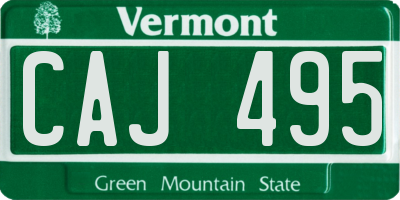 VT license plate CAJ495