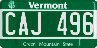 VT license plate CAJ496