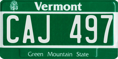 VT license plate CAJ497