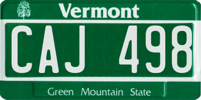 VT license plate CAJ498