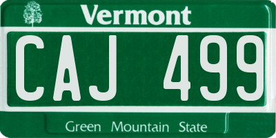 VT license plate CAJ499