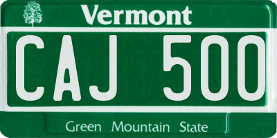 VT license plate CAJ500