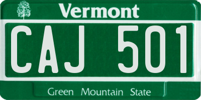 VT license plate CAJ501