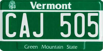VT license plate CAJ505