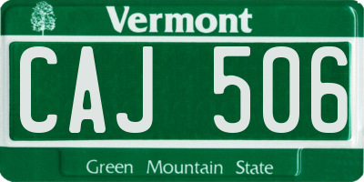VT license plate CAJ506