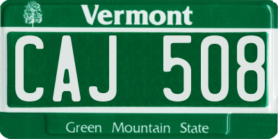 VT license plate CAJ508