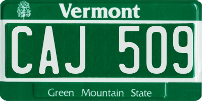 VT license plate CAJ509