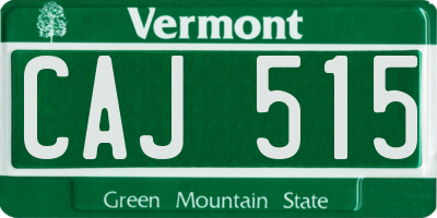 VT license plate CAJ515
