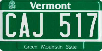 VT license plate CAJ517