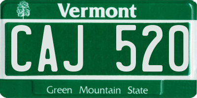 VT license plate CAJ520