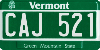 VT license plate CAJ521