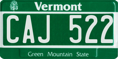 VT license plate CAJ522