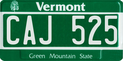 VT license plate CAJ525