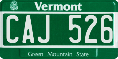 VT license plate CAJ526