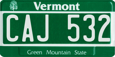 VT license plate CAJ532