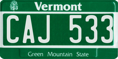 VT license plate CAJ533