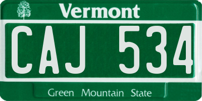 VT license plate CAJ534