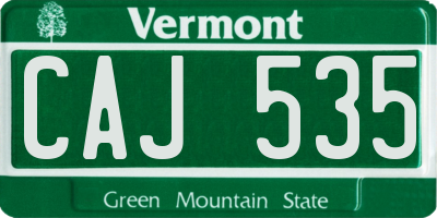 VT license plate CAJ535